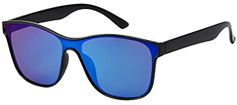 ASVP Shop® Mens Womens Classic Sunglasses Shades Vintage Retro (Matt Black/Blue Mirror WF45)