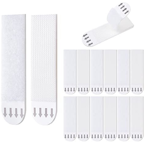 ilauke Bandes de Suspension pour Petites Photos 12 Paires Bandes Adhésives Résistantes pour Cadres Photo Sans Endommager,2 x 7cm Languettes Accroches Tableaux Sans Percer pour Photos Affiches Cadres
