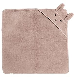Kindsgut Kapuzenhandtuch Hase aus 100% zertifizierter Baumwolle, kuschelig weich für Babys und Kleinkinder, ideal für zuhause oder unterwegs, Rose