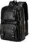 NIDONE Herren PU Leder Rucksack große Kapazität Casual Daypack Schwarz Computer Rucksack für Business Schule Büro Freizeit Reisen