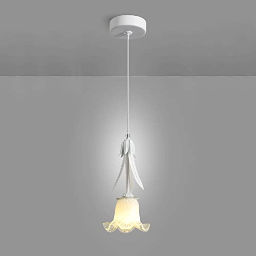 Elksdut Luminaire Suspendu au-Dessus de l'évier de l'îlot de Cuisine, luminaires Suspendus décoratifs Antiques avec Abat-Jour Fleur en Verre E27, luminaires Suspendus au Plafond, pour îlot de Cuisine