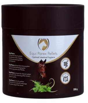 Excellent Equi Parex Pellets - 750gr - Trägt zu Einer gesunden Magen- und Darmflora bei - Verdauung Unterstützen - Kräuterfutter - Darmkur - Geeignet für Pferde