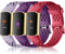 Epova 3 Stück Armband Kompatibel mit Fitbit Charge 5 Armband/Fitbit Charge 6 Armband, Weiche Atmungsaktive Verstellbares Wasserdichtes Armbänder Kompatibel mit Charge 5/6 Armband,Damen Herren