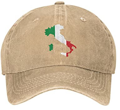 Lsjuee Italia, Italien, italienische Karte, Unisex, Cowboyhut, Baseballkappe, verstellbar, für Sport, Golf, Denim, Casquette-Kappe, Schwarz