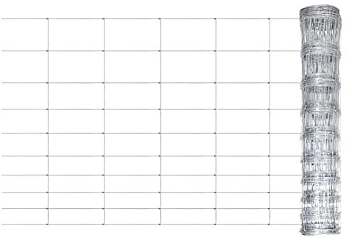 BaraSh Gartenzaun Verzinkter Stahl 50x1,5 m Silbern Gartenzaun Maschendrahtzaun Set Garden Fencing Gartenzaun Komplettset Zaun Draht Rolle 149488