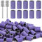 100Pcs Nail Sanding Bands for Nail Drill 150 Fine Grit Sanding Bands Nail Drill with 2Pcs 3/32” Mandrel Bits and Boxed for Nails Polishing Gel Manicures and Pedicure,Purple