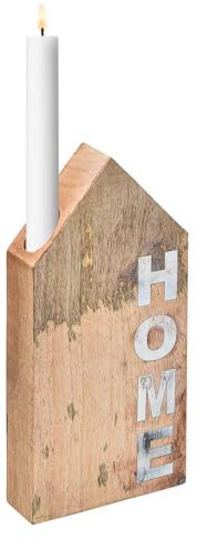 Marrakesch Moderne Kerzenhalter Haus aus Holz 26cm Gross – Deko Aufsteller Modern als Tischdeko Home