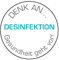 Dreifke® Aufkleber I Motivationsschild DENK AN DESINFEKTION Gesundheit geht vor!, Folie, Ø 100mm