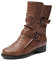 Veittes Stivali da cowboy da donna, stivali da cowgirl con cerniera laterale tacco basso metà polpaccio stivali western., Marrone 4012, 41 EU