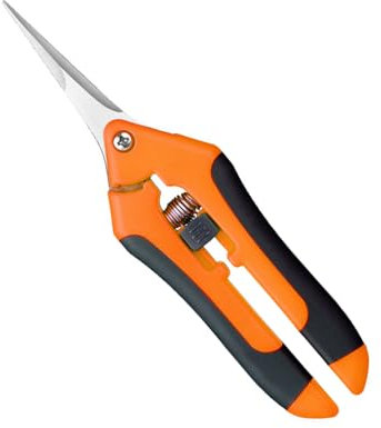 Oneyijun Tijeras de podar Tijera podar pequeña de Mano Afilada Jardinería para Plantas Flores Ramas Rosas Bonsáis Verduras Frutas (Naranja, 1 Pieza)