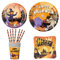 Halloween Geschirr 50-teiliges Set, ASSUGO Halloween Partygeschirr Set aus Pappteller Becher Strohhalme, Halloween Tischdeko für Kinder, Grusel Party, Garten (10 psc)