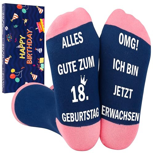 Belloxis 18. Geburtstag Mädchen 18 Geburtstag Geschenk 18 Geburtstag Mädchen Socken Damen 39-42 Baumwollsocken