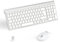 LeadsaiL KF29 Teclado y Raton Inalámbrico, Pack Teclado Raton Inalambrico Silencioso, Español QWERTY, Compacto, Teclado numérico, Receptor USB 2.4 GHz para Mac, PC, Ordenador Portátil-Plata