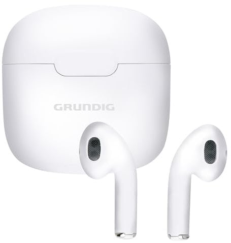 Grundig Bluetooth Kopfhörer – In Ear Earbuds 200 mAh – Ohrhörer mit 3 Stunden Wiedergabezeit – Kabellose Kopfhörer für freihändiges Telefonieren – inkl. Ladeetui USB-C-Ladekabel