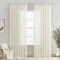 MIULEE Voile Gardinen Vorhänge mit Schlaufen Leineneffekt Halbtransparent Vorhange Elegant Einfach Leinenoptik für Wohnzimmer Schlafzimmer 2er Set, 140×245(H×B), Elfenbeinweiß