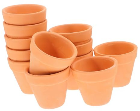 POPETPOP 12 Pièces Lot de Pots Terre Cuite pour Plantes D'intérieur Mini Pots De Fleurs pour Plantes Succulentes Jardinières avec Trou De Drainage