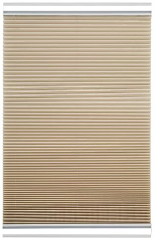 Brillant® Premium Plissee ohne Bohren zum Kleben, Plisseerollo mit Aluminium-Klebeleiste | Sonnenschutz & Sichtschutz für Fenster & Balkontür | Beige - Sand | 90x130 cm (BxH)