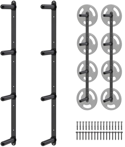 Kipika Weight Plate Storage Rack - Wall Mounted Weight Plate Holder with Durable Steel Construction Organizer for Olympic Plates, 1000lb Capacity, Space-Saving for Home Gym