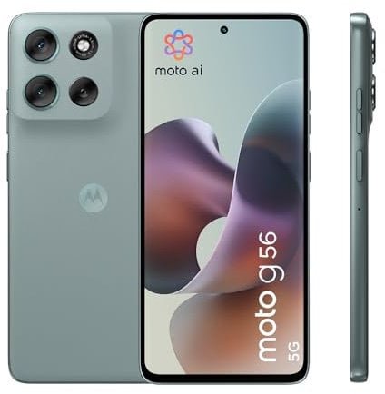 Motorola Moto g56 5G Smartphone (6,72“-FHD+-Display, 50-MP-Kamera mit Moto-AI, 8/256 GB, 5100 mAh, Android 15) Pantone Gray Mist, inkl. Schutzcover