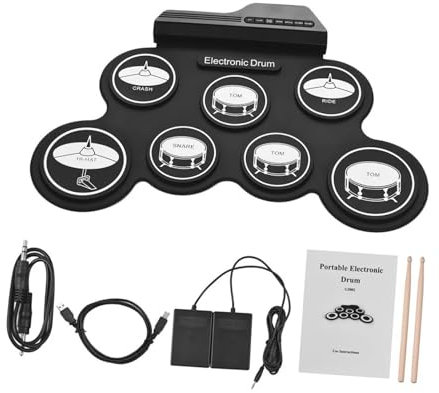 Milisten Elektronisches Schlagzeug-set Mit Übungs-drumpad Roll-up-drum Tragbarem Design Kopfhöreranschluss Und Integriertem Metronom Für Anfänger