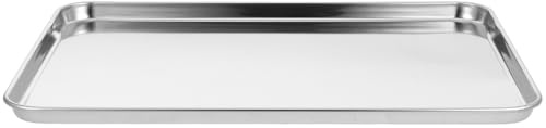 DIYEAH Edelstahl Servierteller Rechteckig 35X25cm Flaches Tablett für Sushi Snacks und Kalte Gerichte für Restaurant und Outdoor