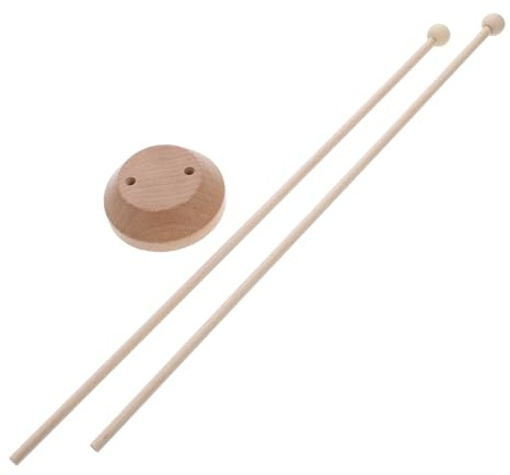 GLEAVI Support de Drapeau de Table Double en Bois Massif, Socle Rond 5,5 Cm, Porte-drapeau Bureau Pratique et Petit pour Réunion, Affichage de Drapeaux, Accessoire de Bureau Décoration