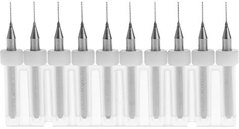 Lot de 10 forets en carbure de tungstène avec pointe 0,4 mm