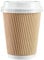 We Can Source It Ltd 75 x 12oz Ripple Brown Kraft Paper Cups - 3-PLY Disposable Insulated Coffee Cups with Secure White SIP Through Lids - Leak-Proof Durable Paper Cup for Tea, Coffee & Hot Beverages