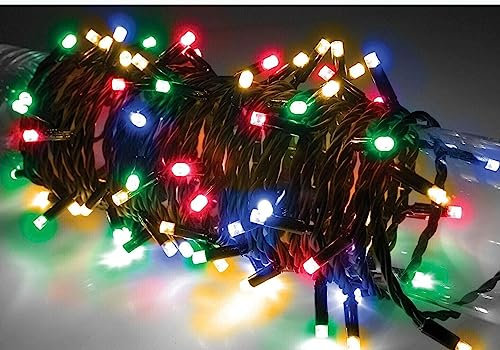 HomeZone 200 Multi Coloured Indoor Fairy Lights Battery Operated Christmas Tree String Lights Indoor Outdoor String Lights Battery Powered Outdoor Decorative Lights Battery Window Christmas Lights