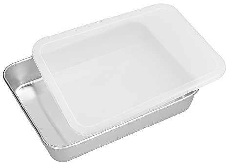 Bandeja para Hornear con Juego de Tapas, Bandeja para Hornear de Acero Inoxidable para Galletas con Tapa, Parrilla Rectangular para Tocino Antiadherente para Cocinar Carne de Tocino(S)