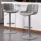YOUTASTE Barhocker 2er Set, Höhenverstellbar Barstuhl mit Lehne, 360° Drehstuhl mit Kunstleder und Weiches Sitzkissen, Küchenstühle, Grau (Quadratisch)