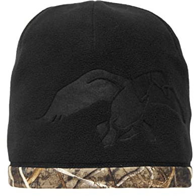 HOT SHOT Duck Commander X Herren Flight Day Realtree Max-5 Camo Beanie, wendbar, mit Fleece gefüttert, Outdoor-Wasservögel-Jagdmütze, Einheitsgröße, Schwarz/Realtree Max-5, Einheitsgröße