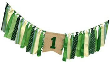 HONMEET Party Zubehör Babypartydeko Tischdeko Vintage Deko Banner Esszimmerstuhl Ornament Foto Requisiten Wimpelkette Mintgrün Für Babys Und Kinder