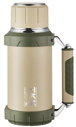2QT 64oz Vacuum Insulated Stainless Steel Bottle Large Coffee Thermos for Hot Drinks with Cup Handle Keeps Liquids Hot and Cold for Up to 24 for Outdoor Gathering Camping