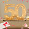 Seutgjie 2024 Geldgeschenke Geburtstag 50 Geburtstagszahlen Holz Schild Gästebuch mit LED Lichterkette Ständer und Kerzenhalter für 50 Jahre Mann Frau für Hochzeit Jubiläum Tischdeko 1974-2024