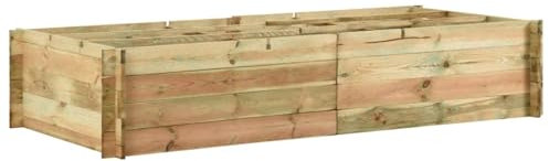 ARKEM Jardinière pour légumes Bois de pin imprégné 197x100x40 cm,Jardiniere sur Pieds,Bac avec Treillis,Jardiniere Terrasse