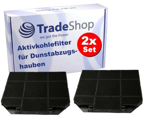 2x Trade-Shop Aktivkohlefilter Ersatz für Küppersbusch 564511 ZUB870, Wpro AMC244, Bauknecht 484000008776 Type244, Bosch 00668491 LZ54951 DHZ5476