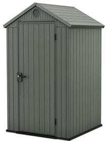 Keter Darwin 4 x 4, Gerätehaus, Holzoptik, Grün, 1,4 m², 125,8 x 117 x 205 cm, pflegeleicht, Gartenhaus, Geräteschuppen aus Kunststoff