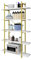Bücherregale, Standregale, Büroregal, Industrielles Leiterregal, Wohnzimmerregal, Bücherregal mit 5 Etagen, Bookshelf für Wohnzimmer, Schlafzimmer, Arbeitszimmer, Büro, Industrie-Design, Weiß/Gold