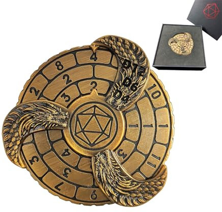 GAINFI Fidget Dice, Metall D&D Fidget Spinner Würfel, Dungeons and Dragons mechanischer Würfelspinner, Fidget Gyro Würfel/ D4, D6, D8, D10, D12, D% Alles in einem Würfel