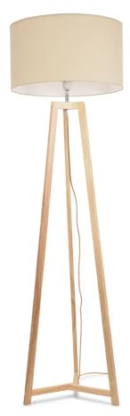 ValueLights | Natural Wood Tripod Floor Lamp with Natural Fabric Drum Lampshade Living Room Light | Floor Lamps, Home Décor & Improvement Essential