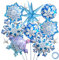 ParPix Schneeflocken Ballons Frozen Geburtstagsdeko, Luftballon Schneeflocke, Weihnachten Deko Schnee Folienballon, Stern Snowflake Winter Dekorationen