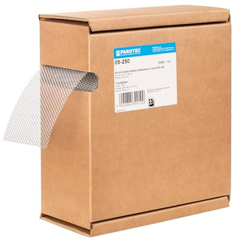 PAROTEC Grille de ventilation 60m en aluminium en rouleau - 80mm 60m-carton – Bande d’égout perforée pour ventilation du toit et de la façade – Protection contre et les petits animaux et les insectes
