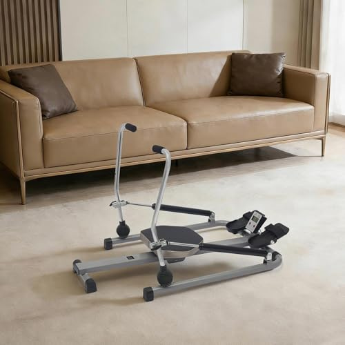 Hydraulisches Fitness-Rudergerät aus Stahl, Faltbar Rudergerät für Zuhause mit LCD Display, Maximale Belastbarkeit von 120KG, Rudermaschine Trainingsgerät für das Ganzkörpertraining