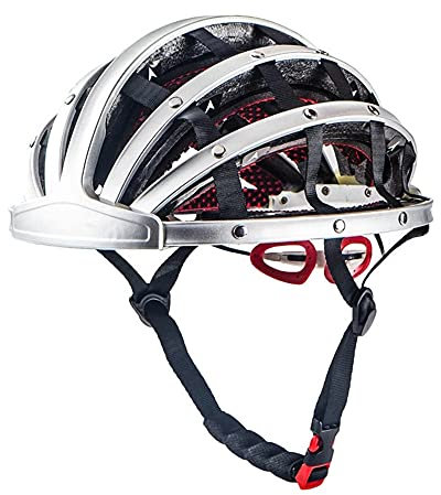 Heemtle Casco da Bicicletta Pieghevole Caschi da Bicicletta Portatili di Sicurezza Portatili Leggeri e Leggeri City Bike Sport Casco da Ciclismo per Il Tempo Libero (Regolabile:56cm-62cm)