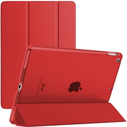 TechDealsUK Smart Case für iPad Mini 1 2 3 2012, 2013, 2014 A1432 A1454 A1455 A1491 A1490 A1489 A1600 A1599, magnetische Standabdeckung mit automatischem Wake Sleep, Rot
