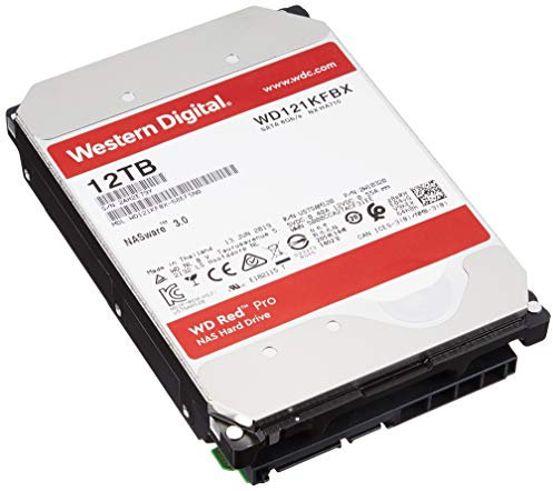WD Red Pro 12TB per NAS Hard Disk interno da 3.5”, 7200 RPM Class, SATA 6 GB/s, CMR, Cache da 256 MB, Garanzia 5 anni