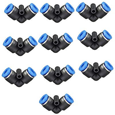 TOOLDO 10Pcs Elbow Fitting Pneumatic Fittings Quick Release Air Hose Connector Adapter 8mm
