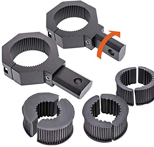 OffRoad ATV UTV Light Bar Supports Supports de fixation de barre de fixation [2,5 cm3,8 cm4,4 cm5,1 cm] [360 degrés] [2 x Taille de goujon] [aluminium] [2 unités] Barre de fixation pour barre de