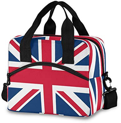 Mnsruu Lunchbox/Kühltasche, modische Flagge, Union Jack, wiederverwendbar, isolierte Lunchbox für Outdoor, Picknick, Bootfahren, Arbeit, Schule